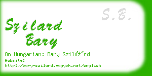 szilard bary business card